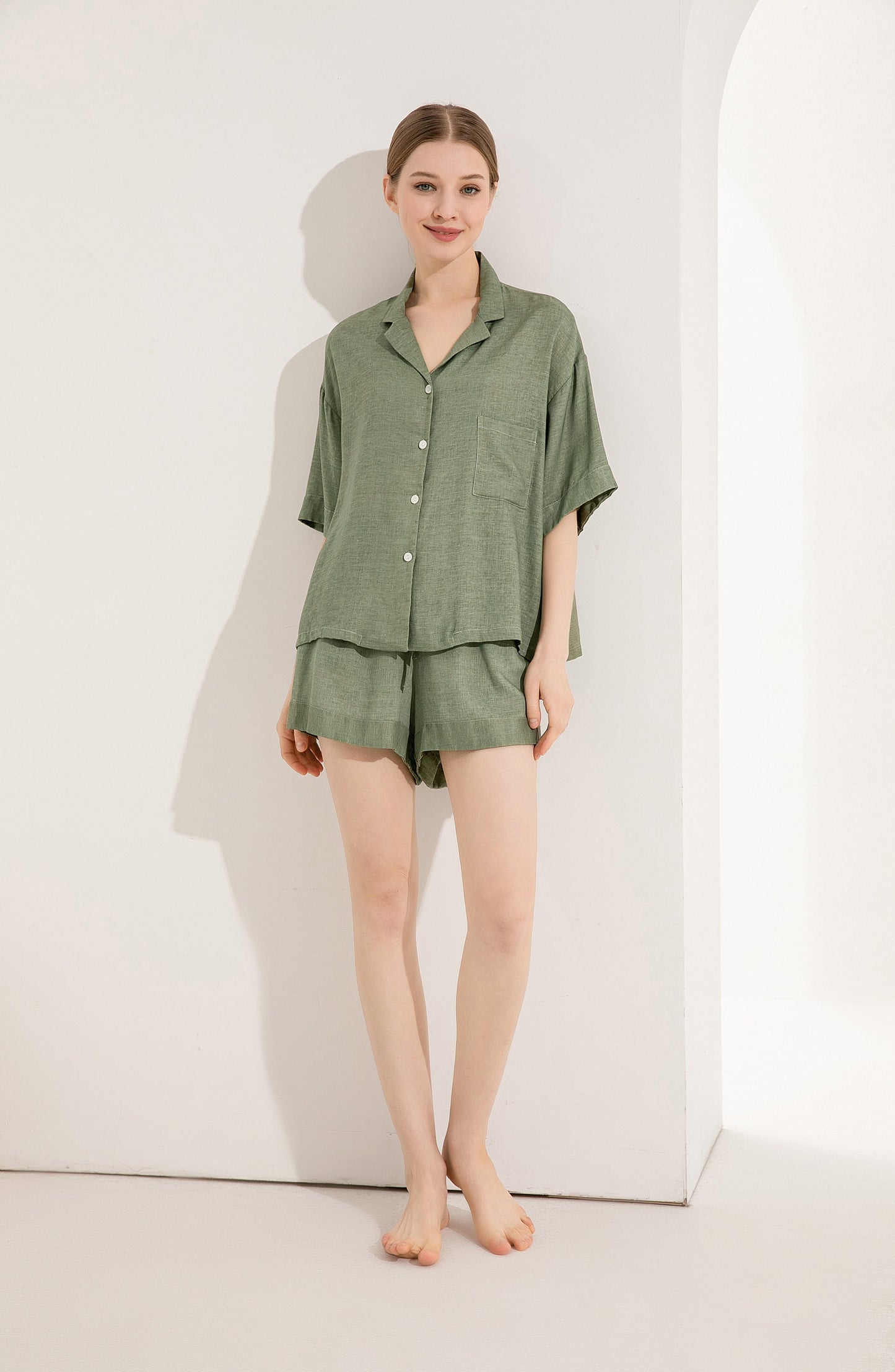 Linen Shorts Set