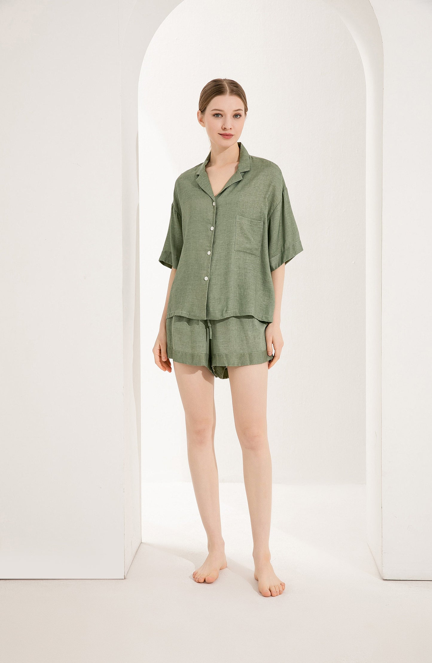 Linen Shorts Set