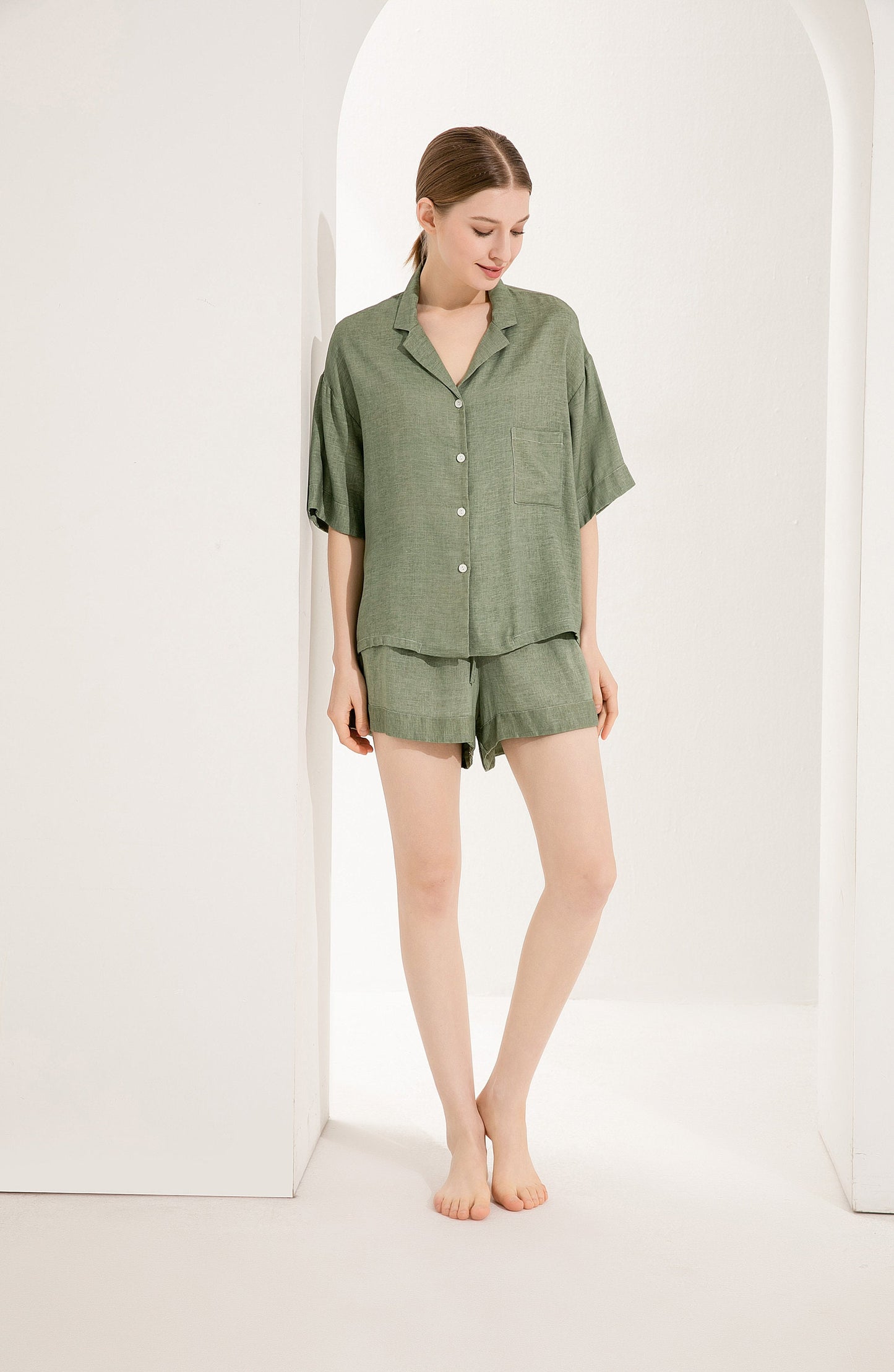 Linen Shorts Set