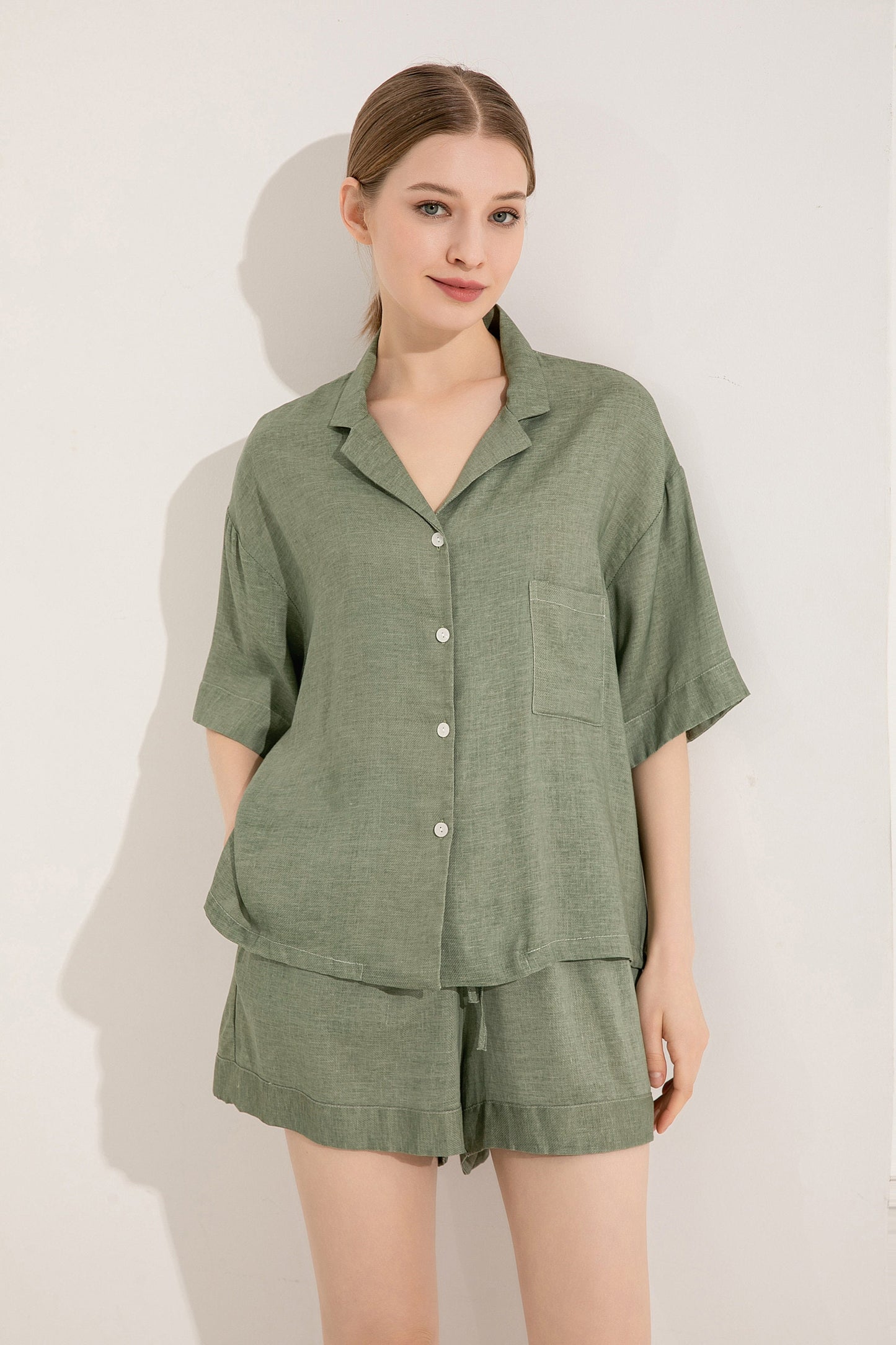 Linen Shorts Set