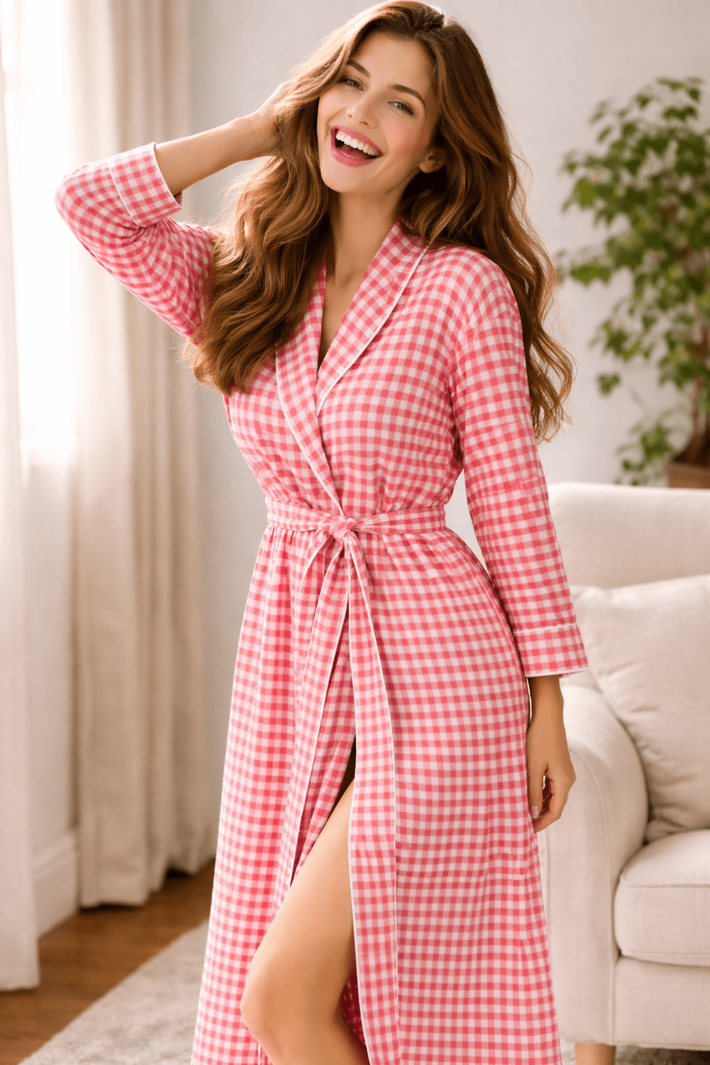 Long Robe in Cotton for Women | Breathable Comfortable Homewear - Bella Babe by SK