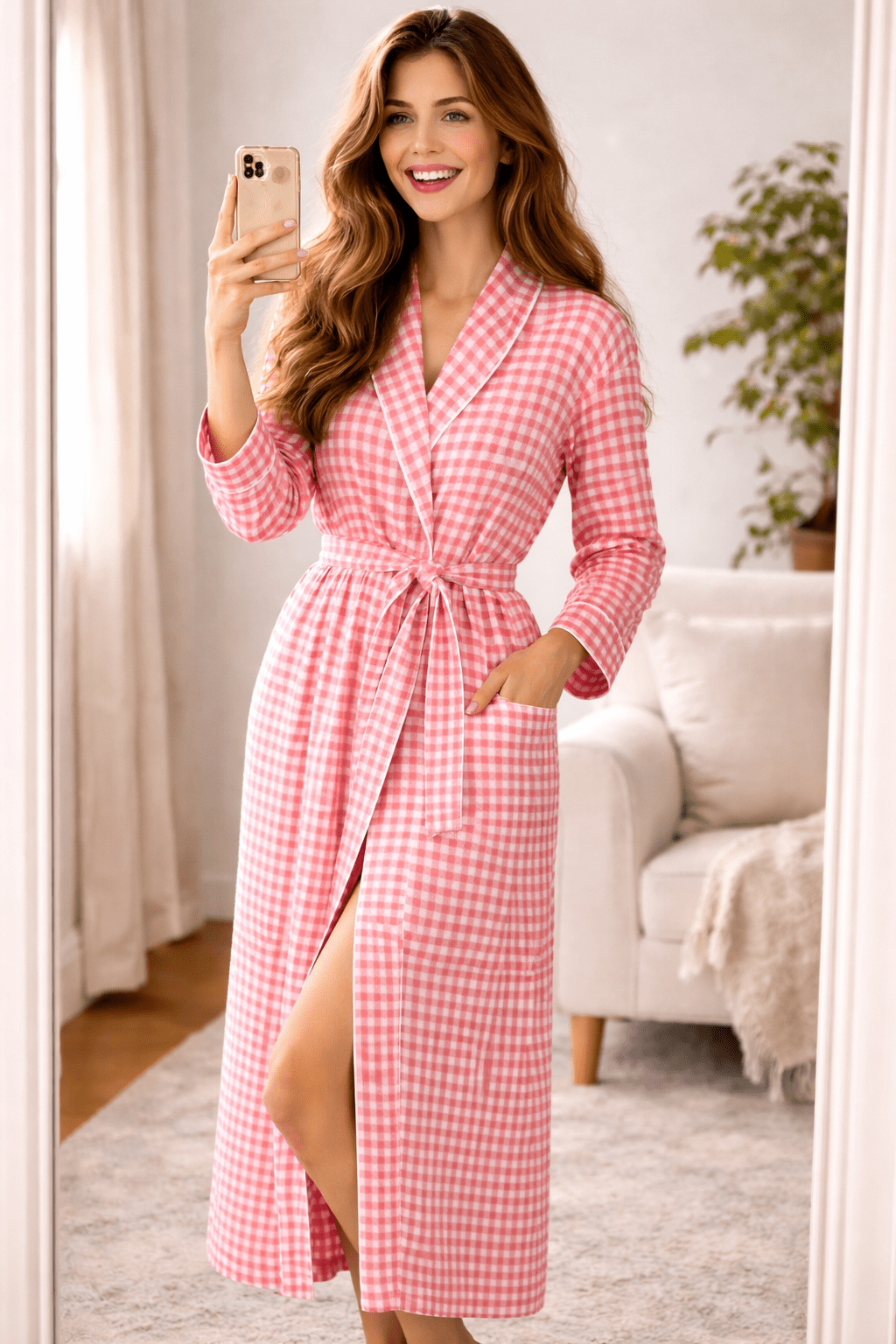Long Robe in Cotton for Women | Breathable Comfortable Homewear - Bella Babe by SK