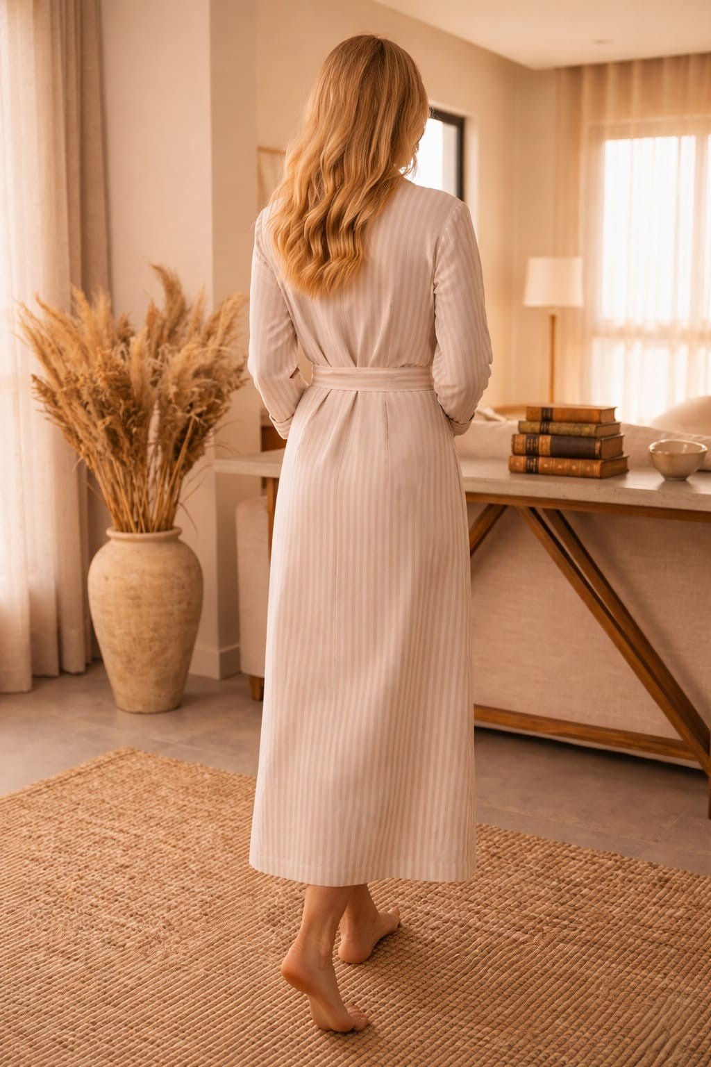 Long Robe in Cotton for Women | Breathable Comfortable Homewear - Bella Babe by SK