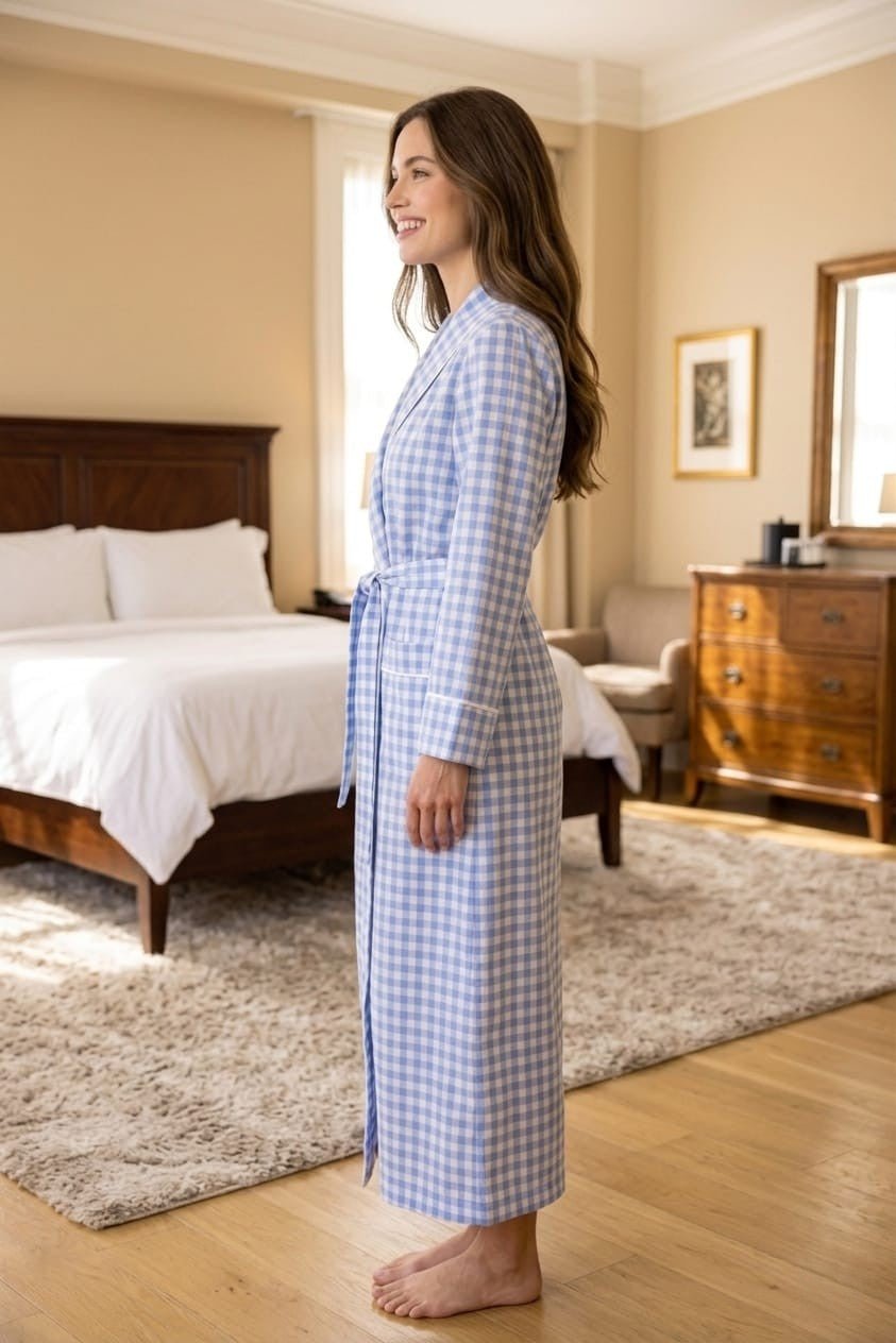 Long Robe in Cotton for Women | Breathable Comfortable Homewear - Bella Babe by SK