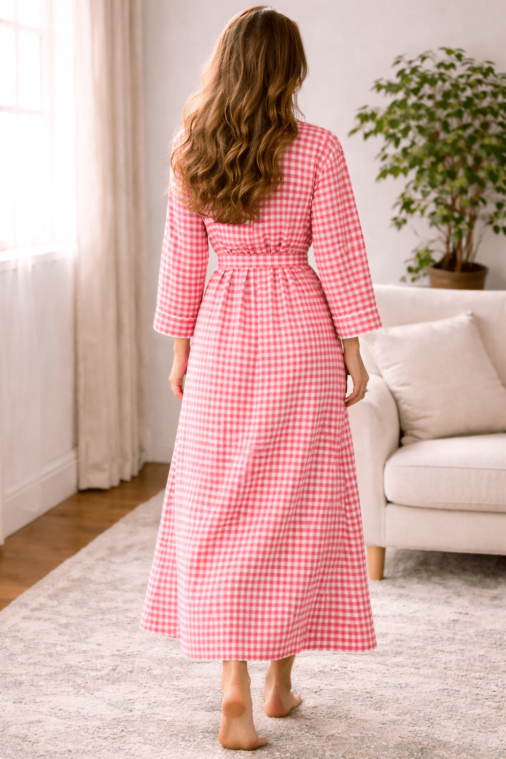 Long Robe in Cotton for Women | Breathable Comfortable Homewear - Bella Babe by SK