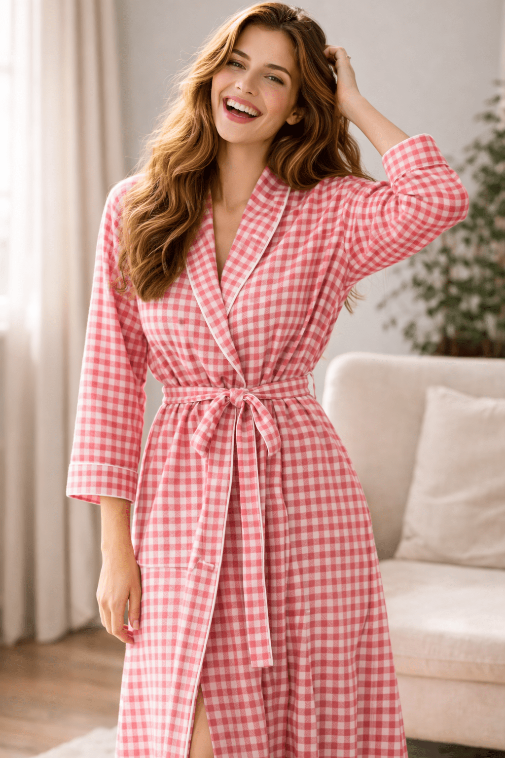 Long Robe in Cotton for Women | Breathable Comfortable Homewear - Bella Babe by SK