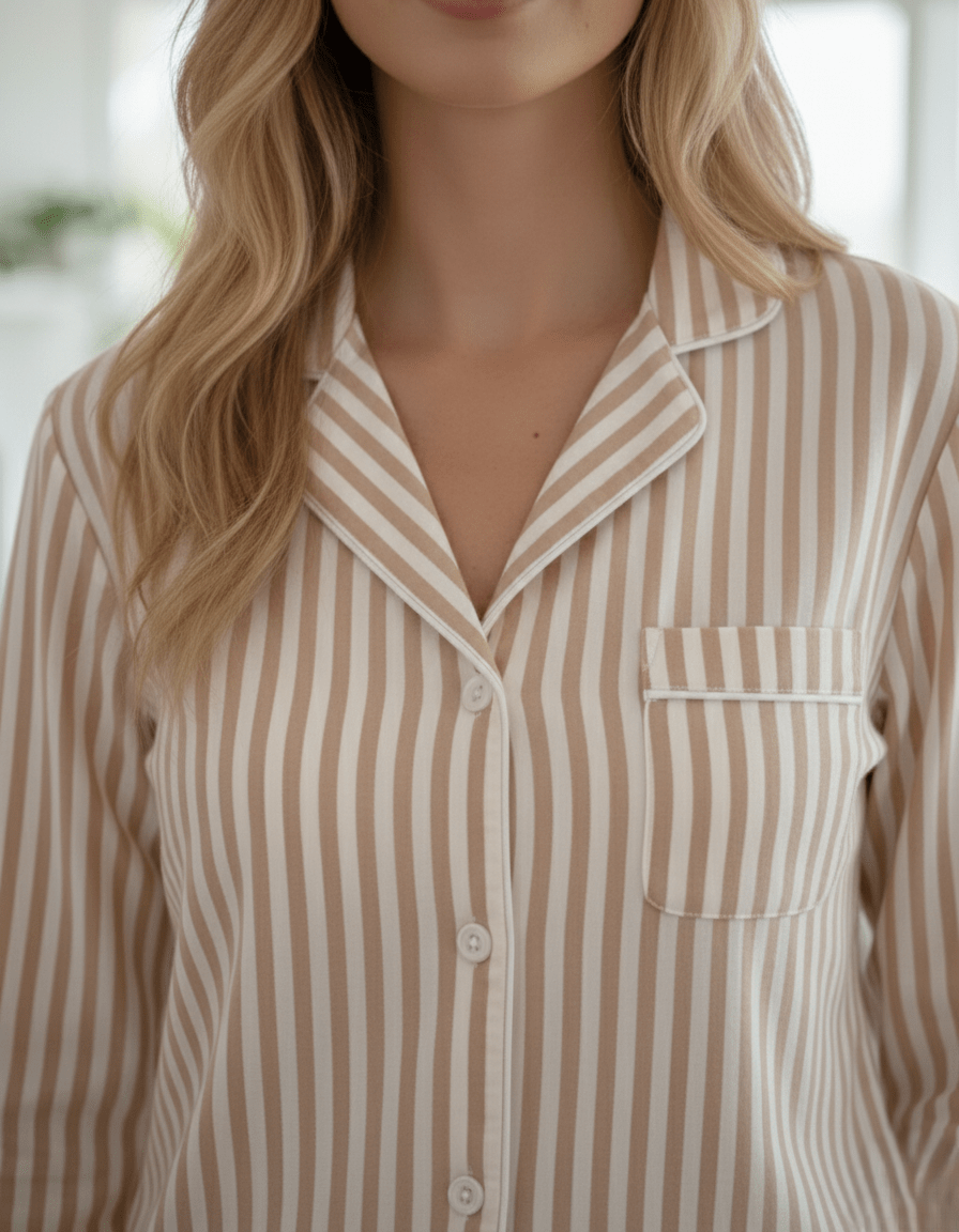 Loungewear Set in Stripe 100% Cotton - Bella Babe by SK