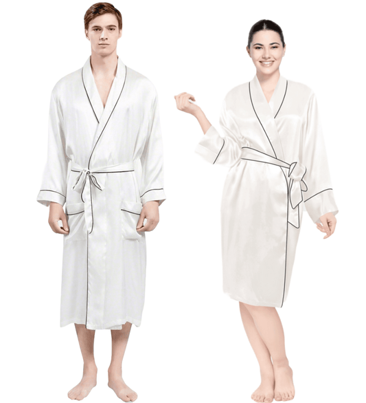 Luxe Satin Robe Set (Contrast Piping) - Bella Babe by SK