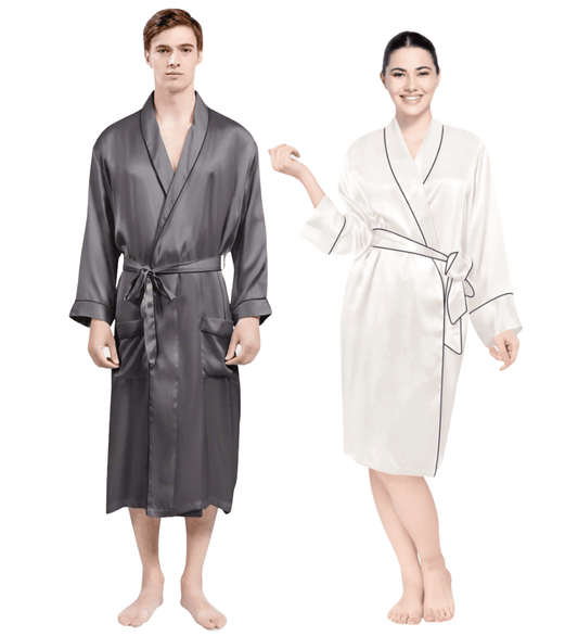 Luxe Satin Robe Set (Contrast Piping) - Bella Babe by SK
