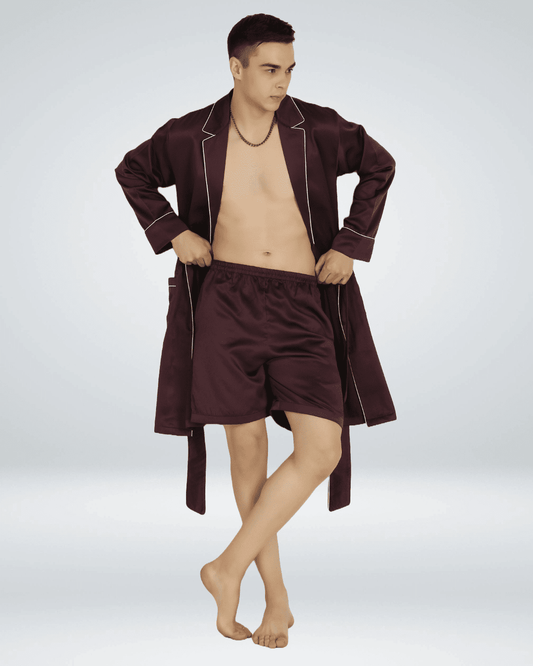Luxe Satin Robe with Shorts - Bella Babe by SK