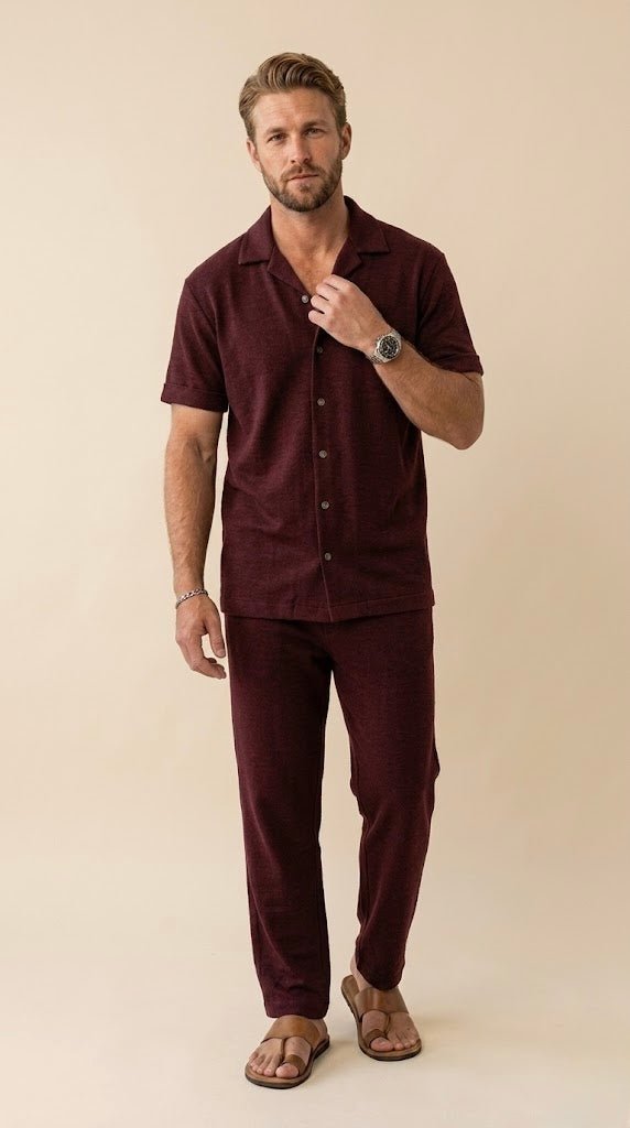 Men’s 100% Cotton Nightsuit Set – Soft Stretch Half Sleeve Co - ord Pajama Set for Summer | Luxury Comfortable Men Nightwear - Bella Babe by SK
