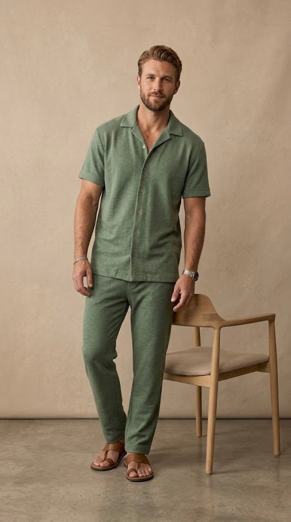 Men’s 100% Cotton Nightsuit Set – Soft Stretch Half Sleeve Co - ord Pajama Set for Summer | Luxury Comfortable Men Nightwear - Bella Babe by SK