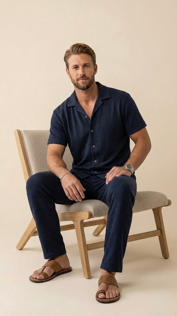 Men’s 100% Cotton Nightsuit Set – Soft Stretch Half Sleeve Co - ord Pajama Set for Summer | Luxury Comfortable Men Nightwear - Bella Babe by SK