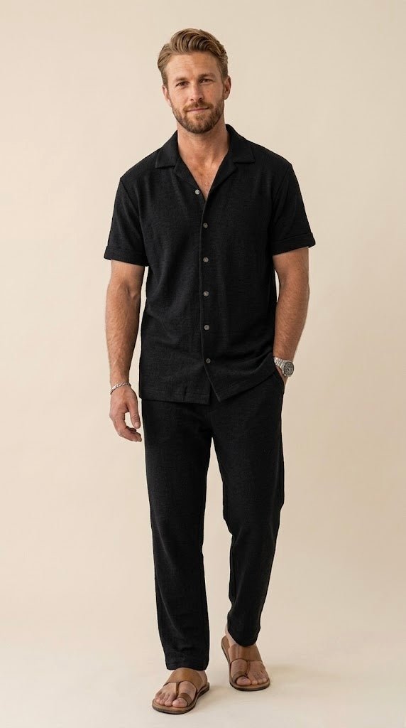 Men’s 100% Cotton Nightsuit Set – Soft Stretch Half Sleeve Co - ord Pajama Set for Summer | Luxury Comfortable Men Nightwear - Bella Babe by SK