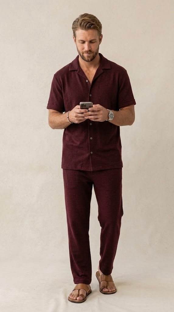 Men’s 100% Cotton Nightsuit Set – Soft Stretch Half Sleeve Co - ord Pajama Set for Summer | Luxury Comfortable Men Nightwear - Bella Babe by SK