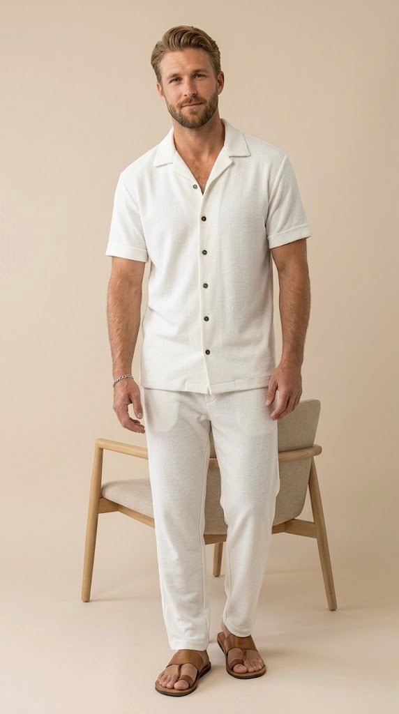 Men’s 100% Cotton Nightsuit Set – Soft Stretch Half Sleeve Co - ord Pajama Set for Summer | Luxury Comfortable Men Nightwear - Bella Babe by SK
