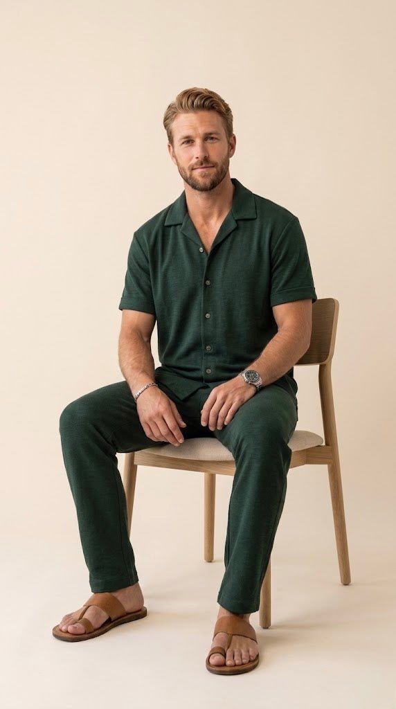 Men’s 100% Cotton Nightsuit Set – Soft Stretch Half Sleeve Co - ord Pajama Set for Summer | Luxury Comfortable Men Nightwear - Bella Babe by SK