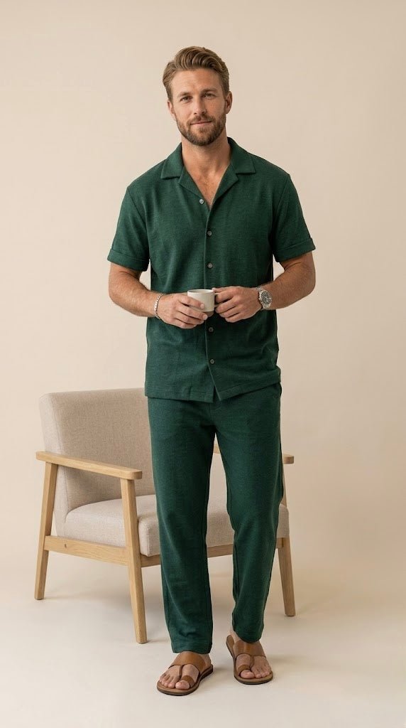 Men’s 100% Cotton Nightsuit Set – Soft Stretch Half Sleeve Co - ord Pajama Set for Summer | Luxury Comfortable Men Nightwear - Bella Babe by SK