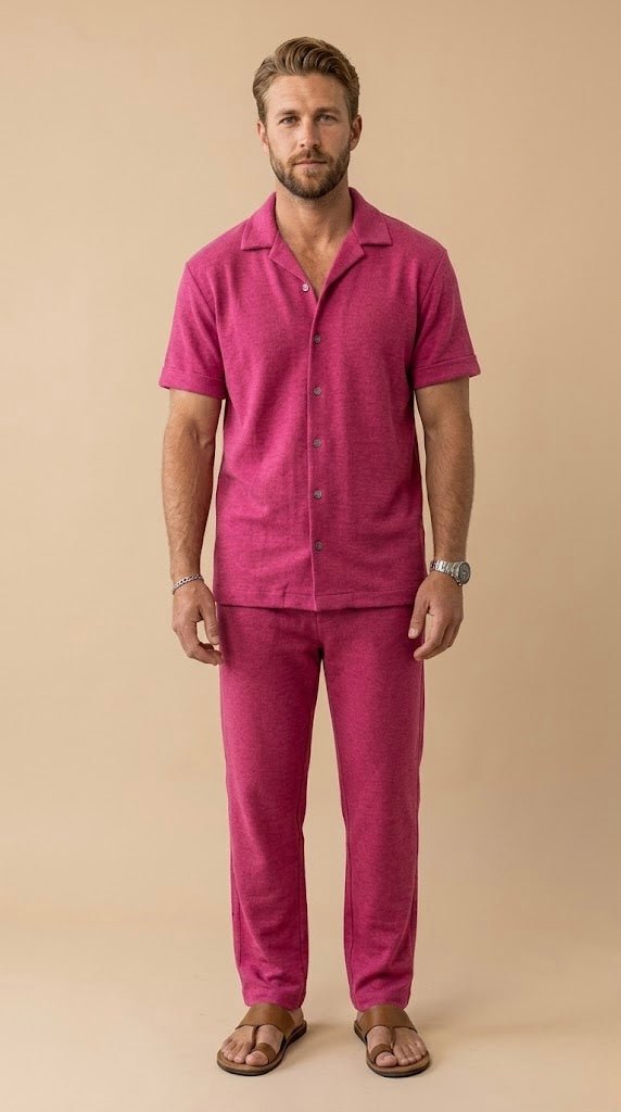 Men’s 100% Cotton Nightsuit Set – Soft Stretch Half Sleeve Co - ord Pajama Set for Summer | Luxury Comfortable Men Nightwear - Bella Babe by SK