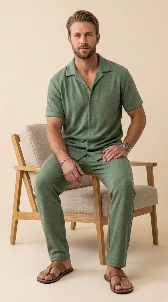 Men’s 100% Cotton Nightsuit Set – Soft Stretch Half Sleeve Co - ord Pajama Set for Summer | Luxury Comfortable Men Nightwear - Bella Babe by SK
