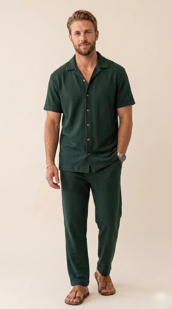 Men’s 100% Cotton Nightsuit Set – Soft Stretch Half Sleeve Co - ord Pajama Set for Summer | Luxury Comfortable Men Nightwear - Bella Babe by SK