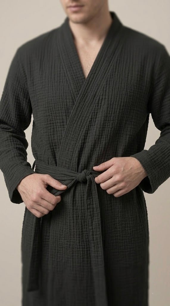 Men’s Muslin Robe in 100% Cotton - Bella Babe by SK
