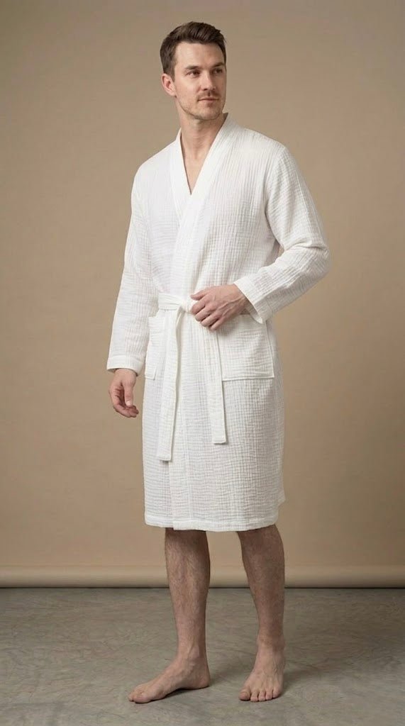 Men’s Muslin Robe in 100% Cotton - Bella Babe by SK
