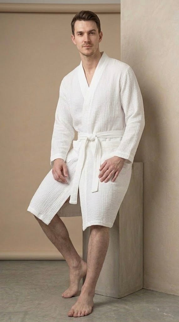 Men’s Muslin Robe in 100% Cotton - Bella Babe by SK