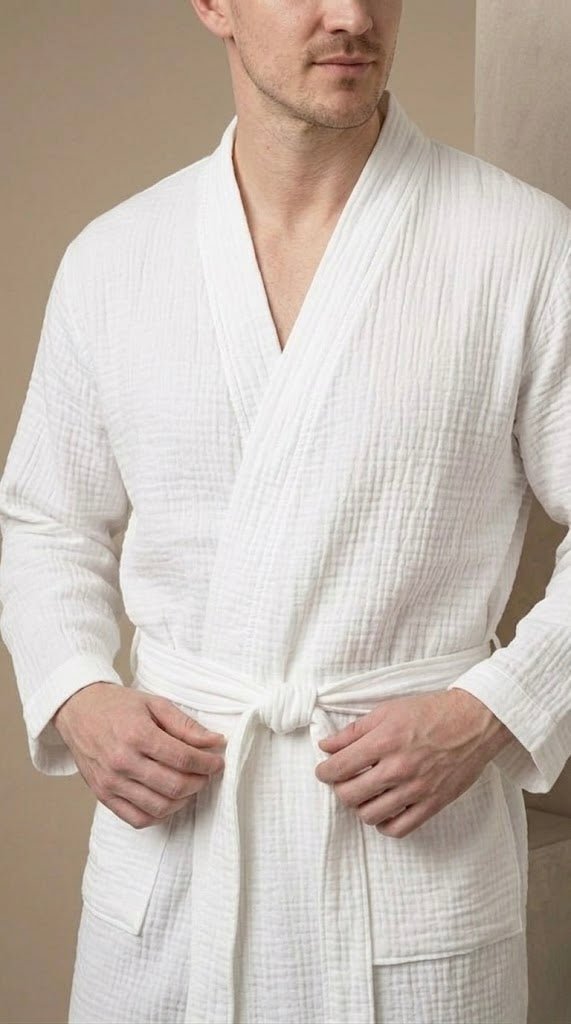 Men’s Muslin Robe in 100% Cotton - Bella Babe by SK
