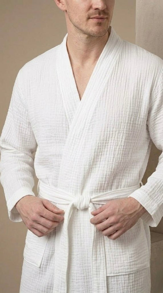 Men’s Muslin Robe in 100% Cotton - Bella Babe by SK