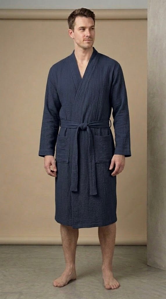 Men’s Muslin Robe in 100% Cotton - Bella Babe by SK