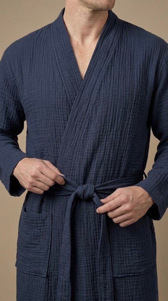 Men’s Muslin Robe in 100% Cotton - Bella Babe by SK