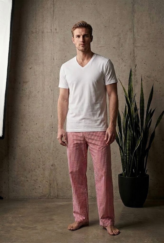 Men's Striped Coord Set – 100% Cotton | Wear Together or Mix & Match | Half Sleeve Shirt + Pajama - Bella Babe by SK