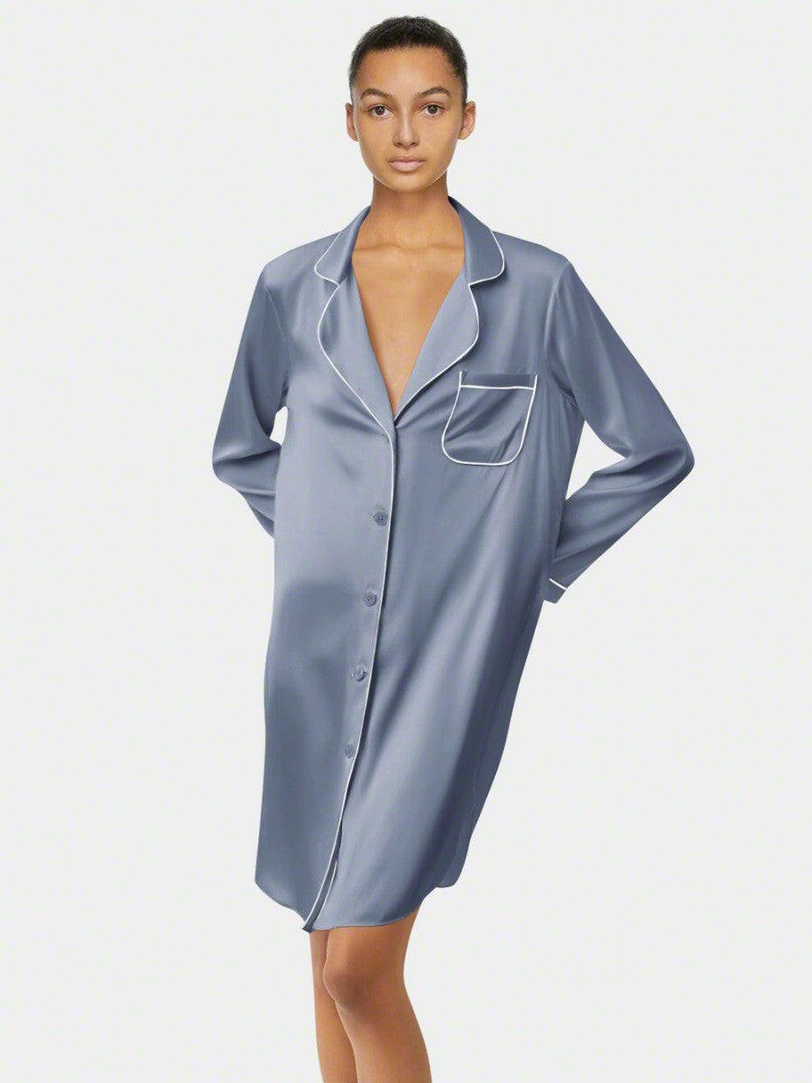 Nightshirt Modern Collar (Aqua) - Bella Babe by SK