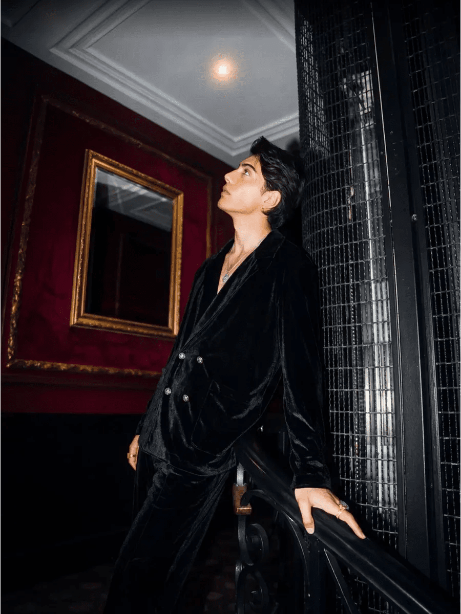 Noir Velvet Double-Breasted Co-ord Set | Men's Luxury Velvet Blazer & Wide-Leg Pajama Set - Bella Babe by SK