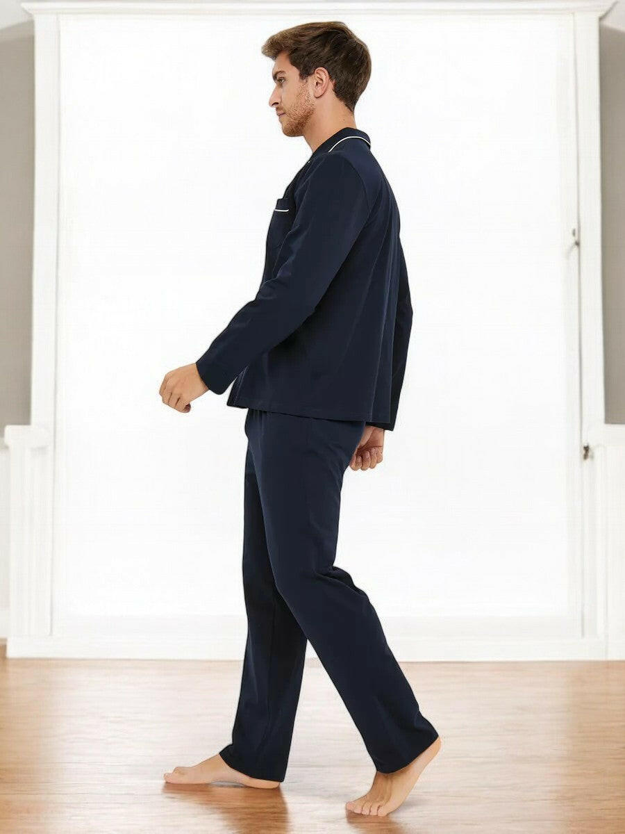 Notched Collar Loungewear in Cotton - Bella Babe by SK