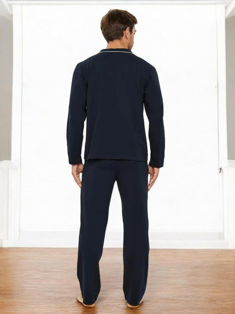 Notched Collar Loungewear in Cotton - Bella Babe by SK