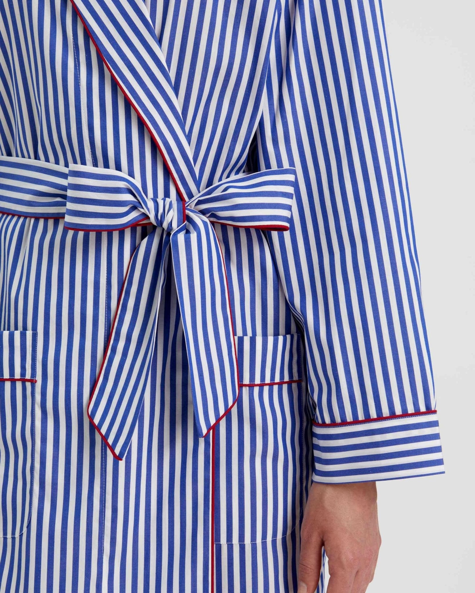 Oxford Stripe 100% Cotton Robe (Long) - Bella Babe by SK