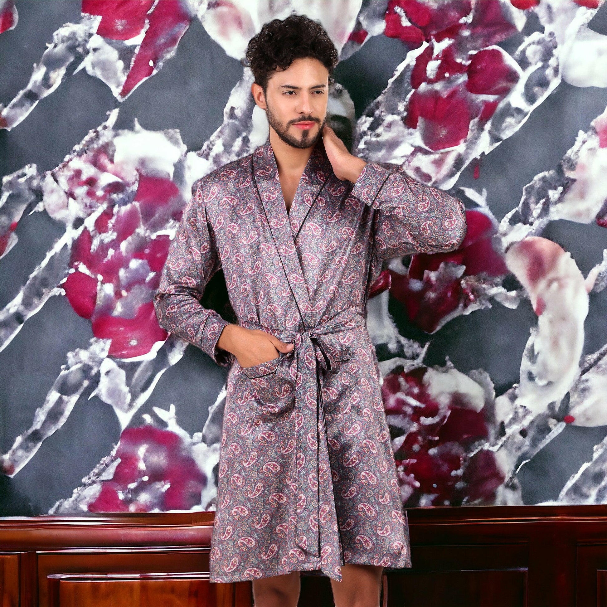 Premium Satin Robe (Bohemian) - Bella Babe by SK