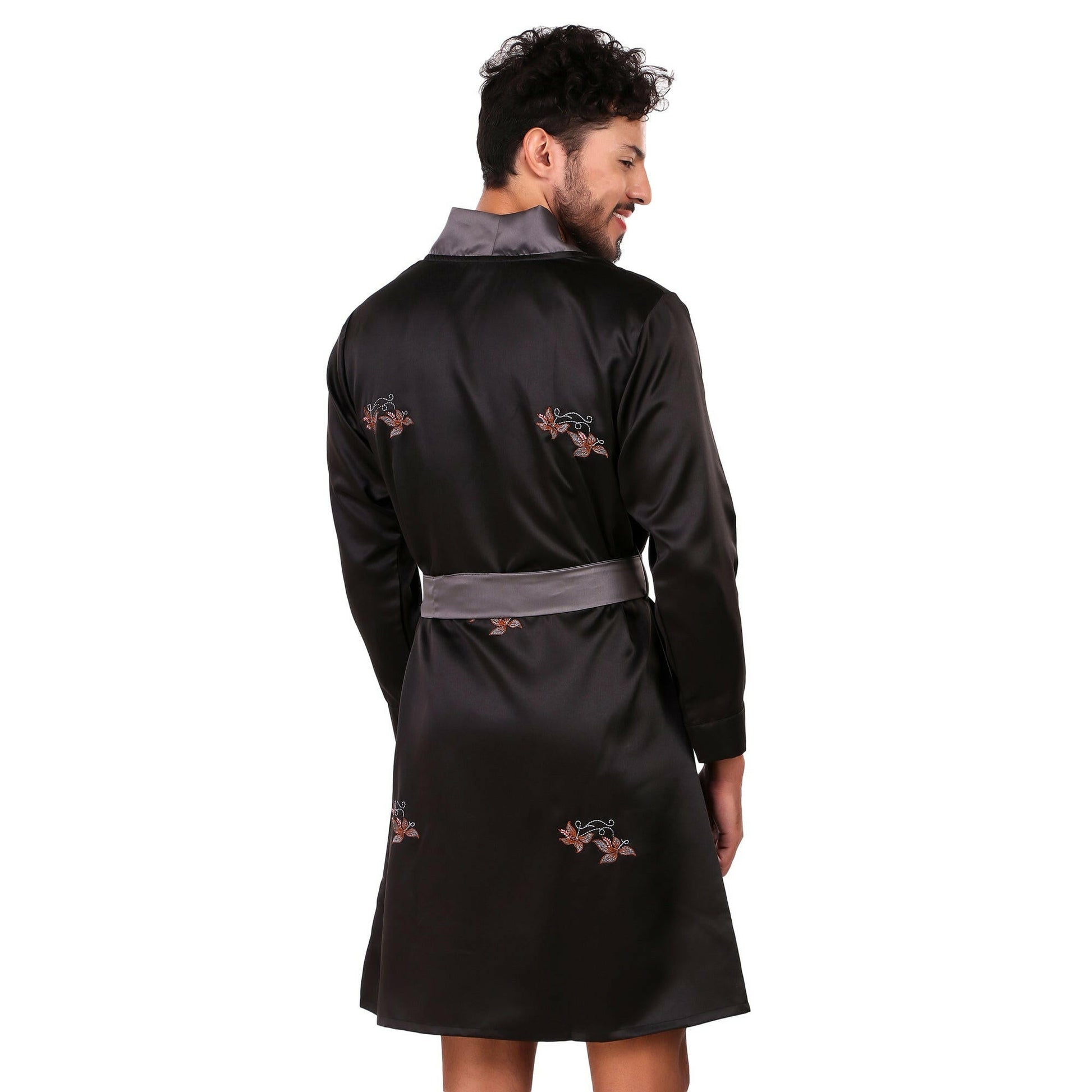 Premium Satin Robe (Embroidered) - Bella Babe by SK