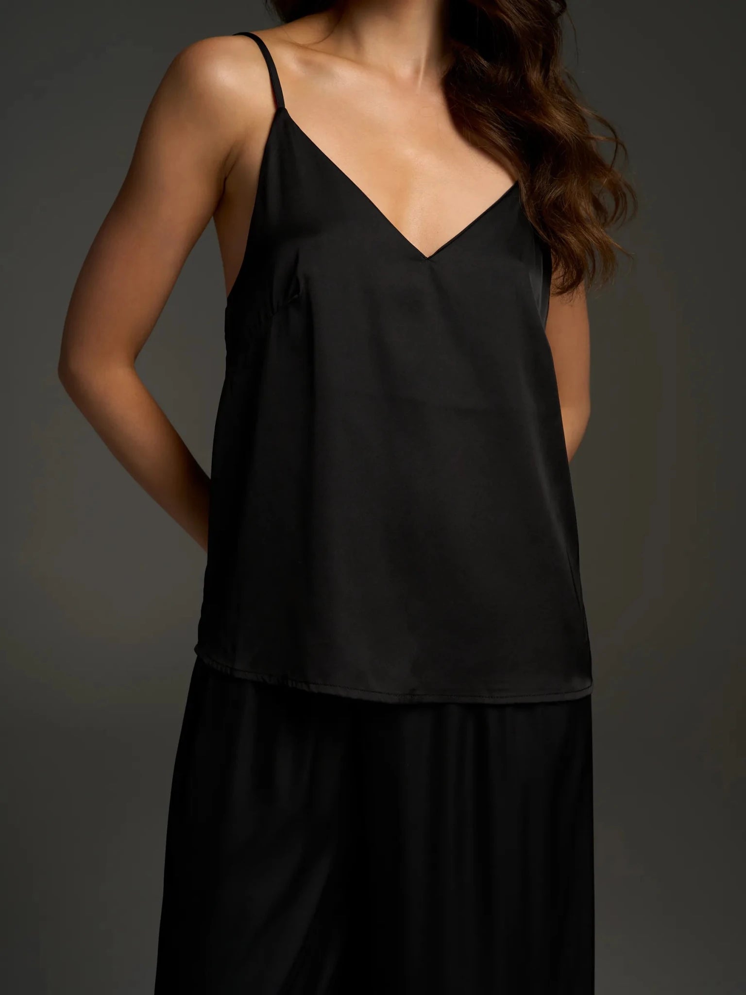 Satin Camisole & Wide Leg Pants Set | Sexy Satin Lounge Set for Women - Bella Babe by SK