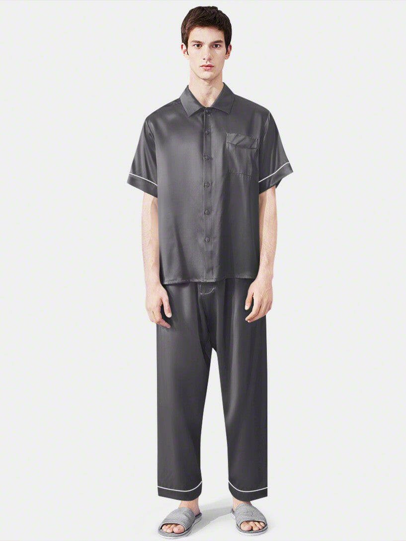 Satin Night Suit (Charcoal Grey) - Bella Babe by SK