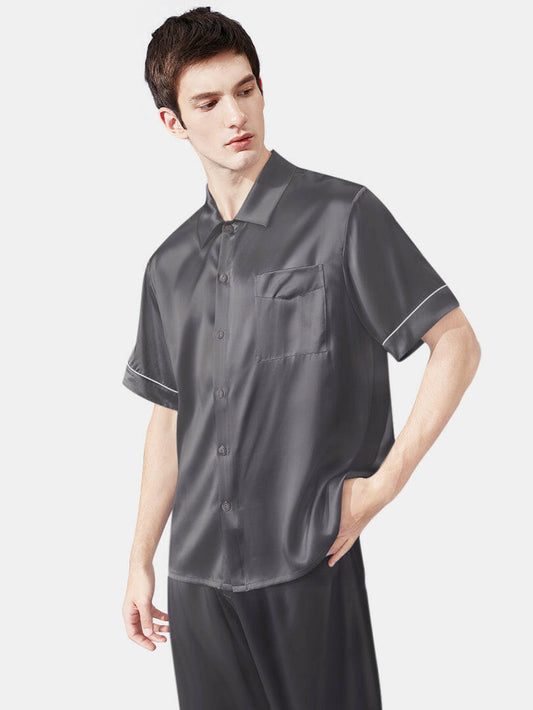 Satin Night Suit (Charcoal Grey) - Bella Babe by SK