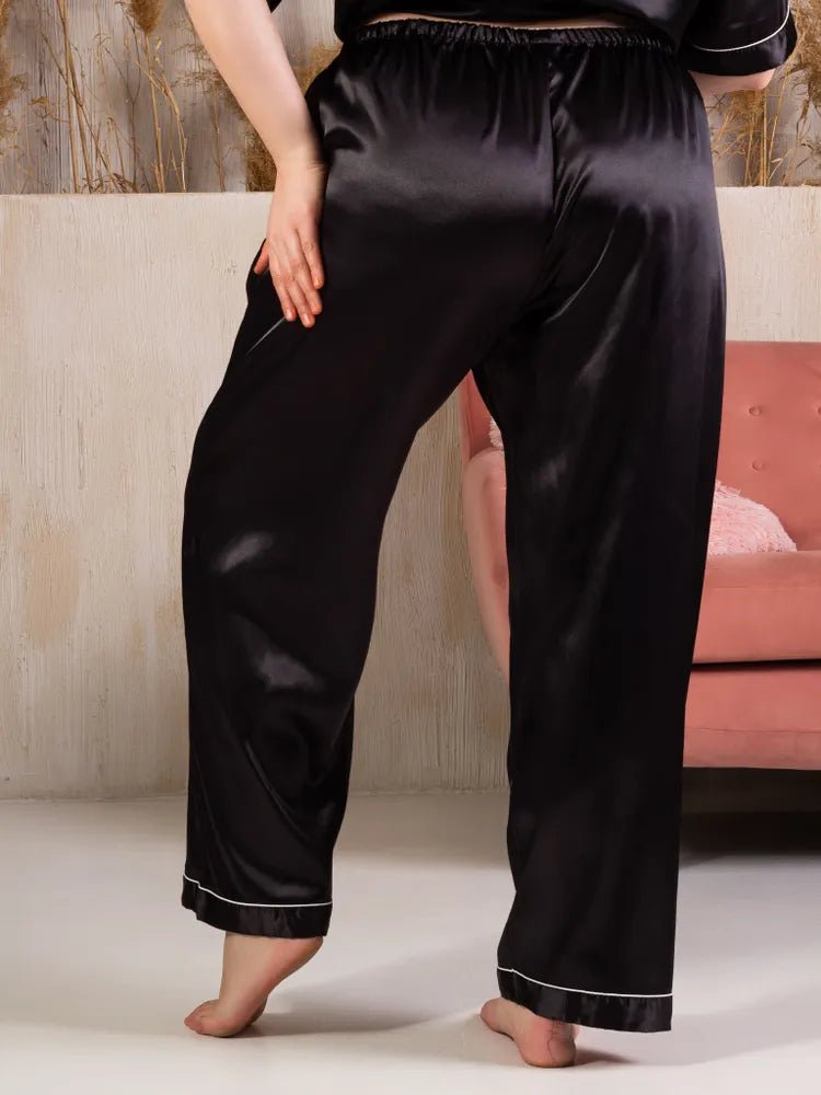 Satin Night Suit Plus Size Half Sleeve - Bella Babe by SK