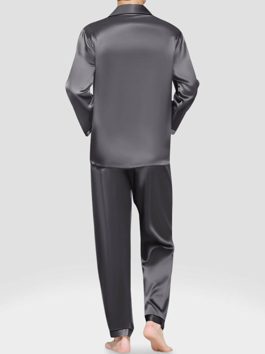 Satin Night Suit with Contrast Piping - Bella Babe by SK