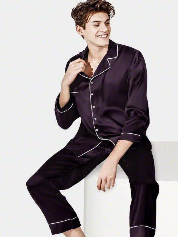 Satin Night Suit with Contrast Piping - Bella Babe by SK