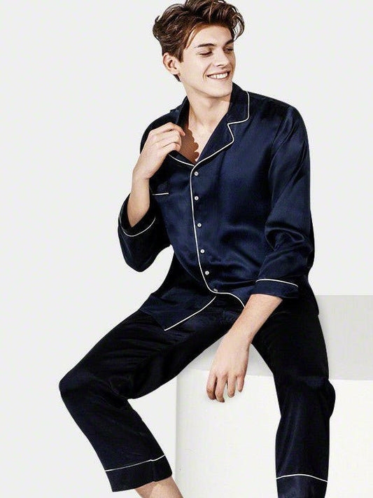 Satin Night Suit with Contrast Piping - Bella Babe by SK