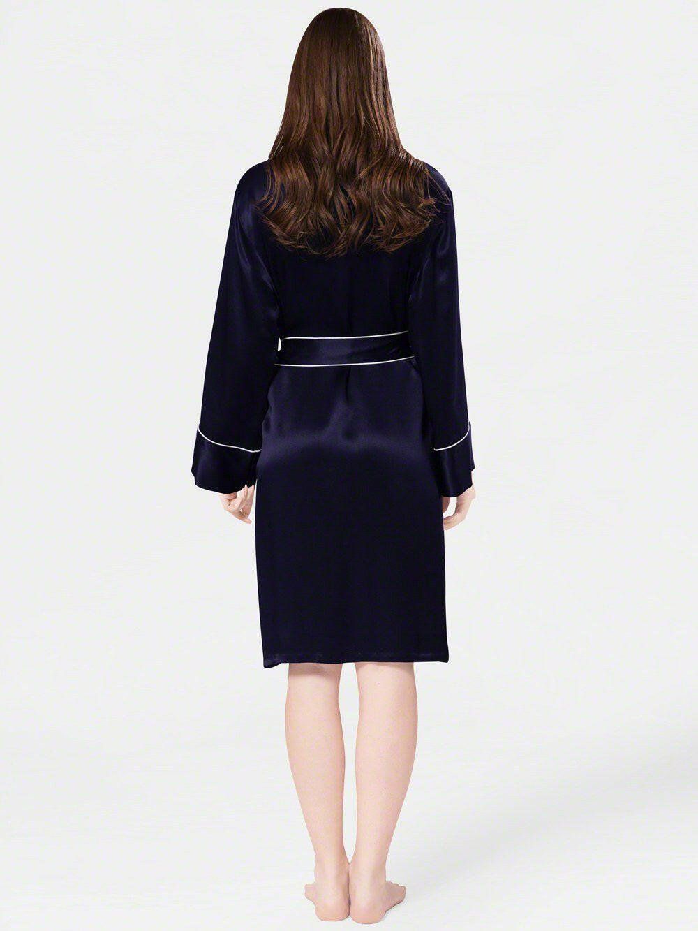 Satin Silk Robe with Piping - Bella Babe by SK