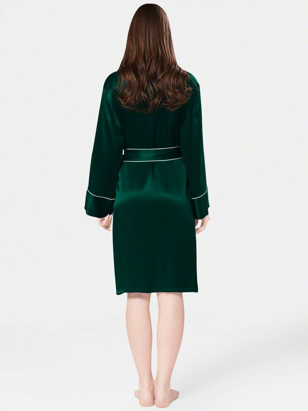 Satin Silk Robe with Piping - Bella Babe by SK