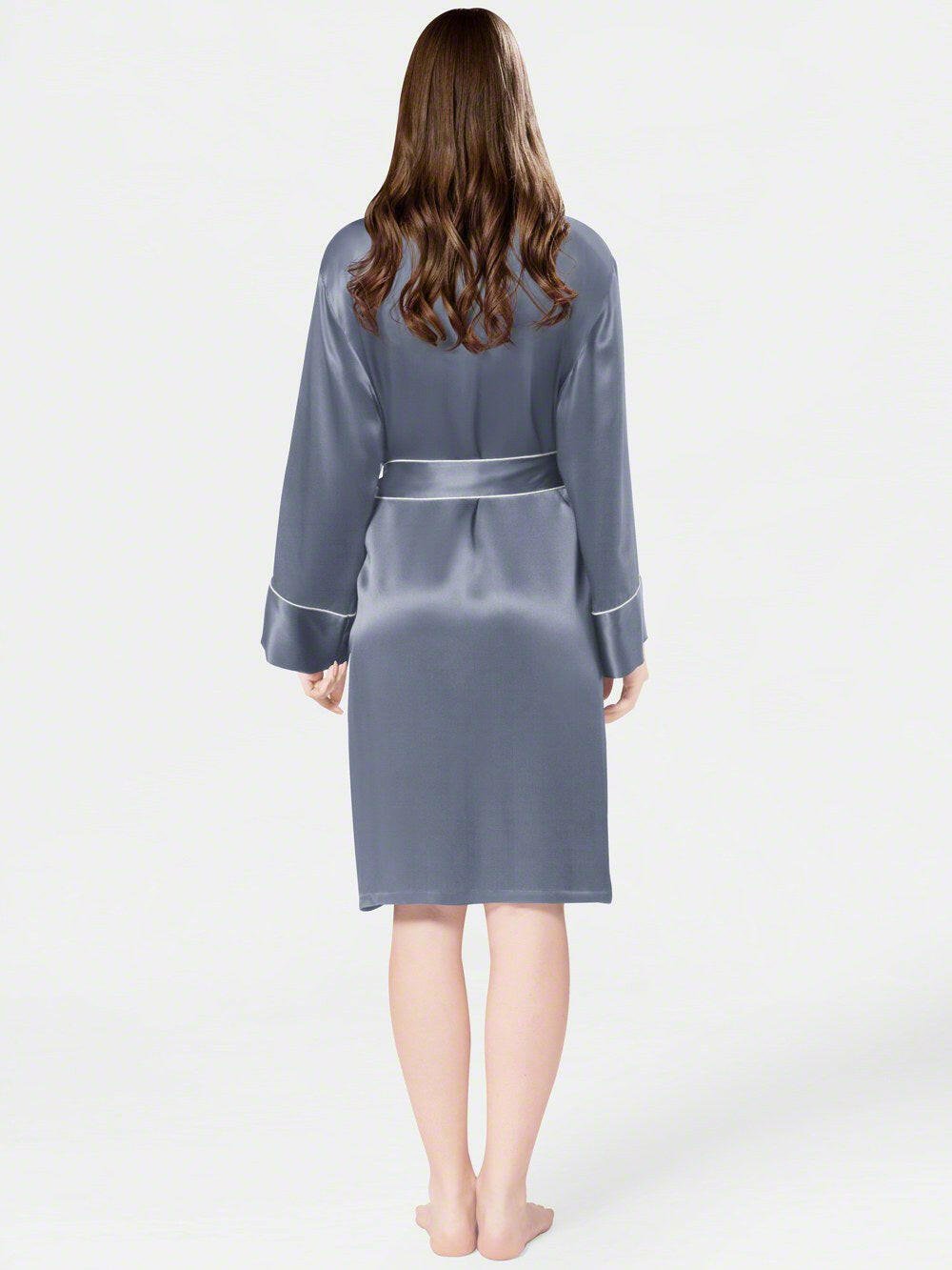 Satin Silk Robe with Piping - Bella Babe by SK